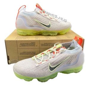 Nike Air VaporMax 2021 Flyknit Women Size 6 Light Bone Coral Green DC4112-003